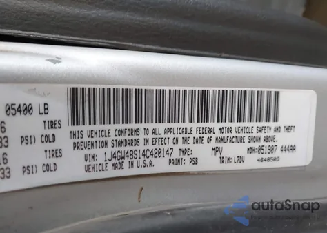 2004 Jeep Grand Cherokee Laredo z USA, uszkodzony, nr VIN 1J4GW48S64C420127
